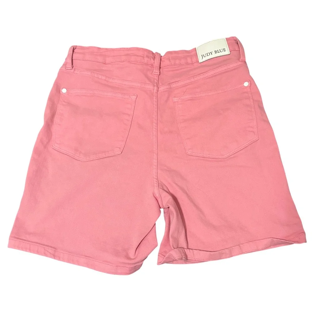 Judy Blue Pink Denim Shorts‎ Womens XL High Waisted Stretch JB150285 C-CO